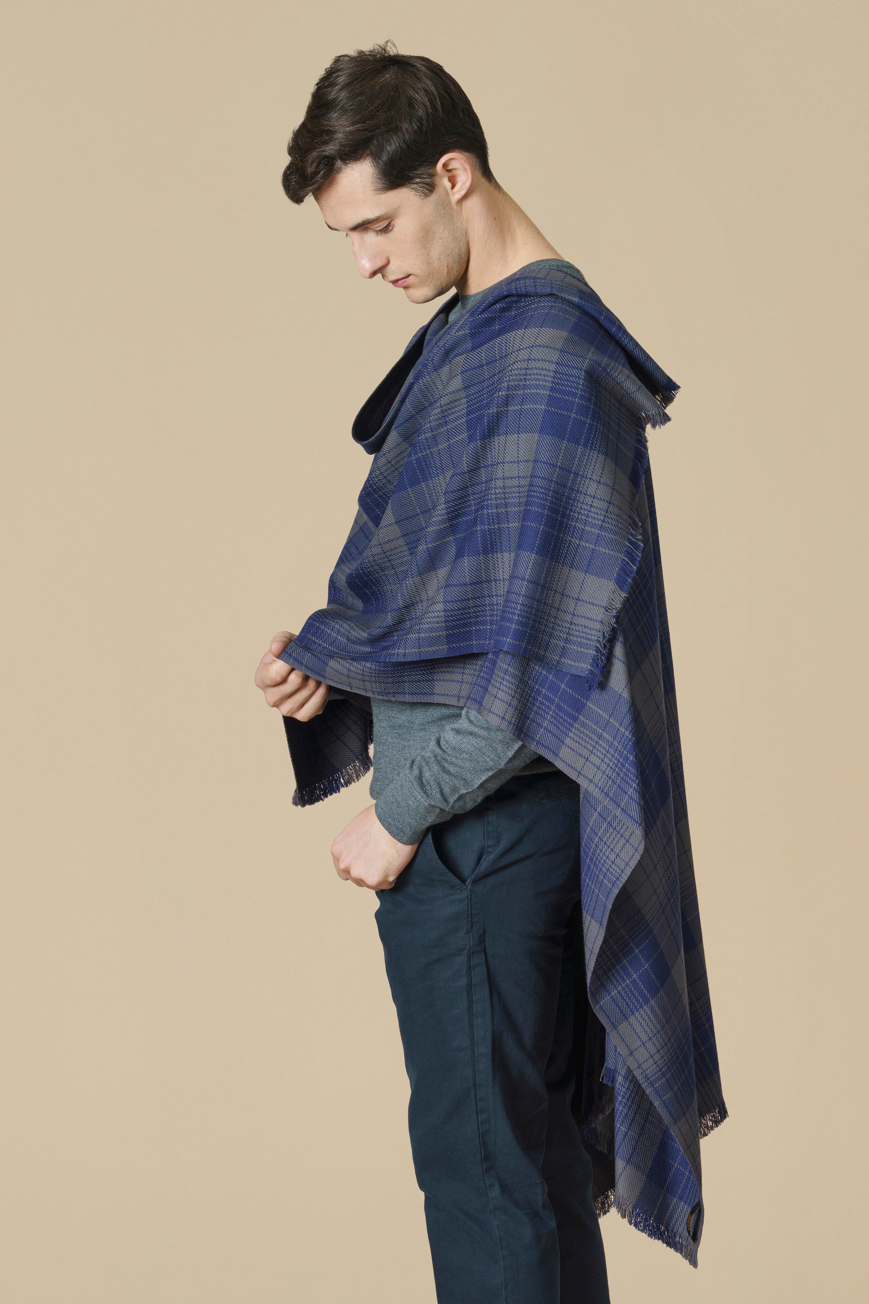 RUANA KILT - azul