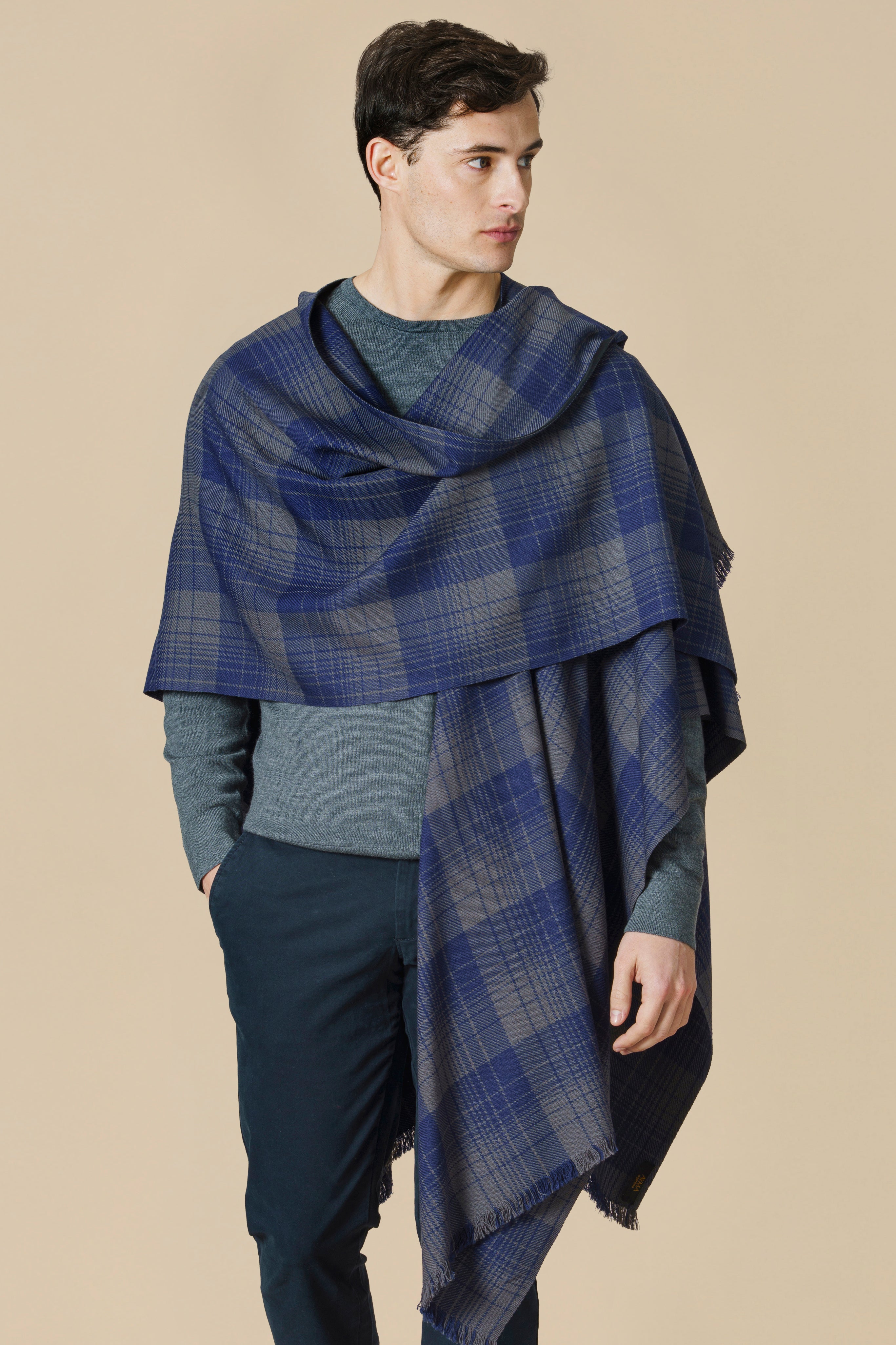 RUANA KILT - azul