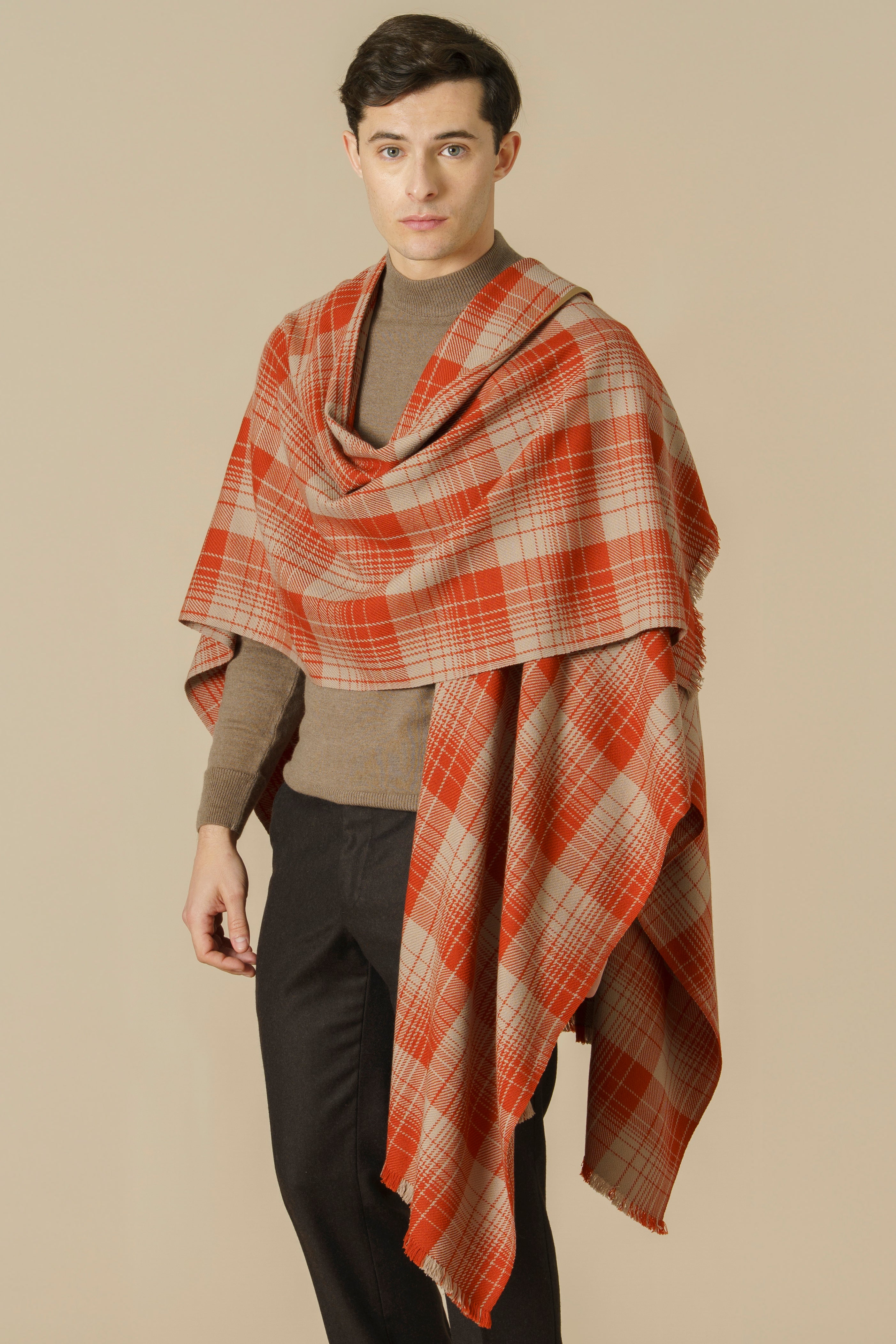 RUANA KILT - terracota