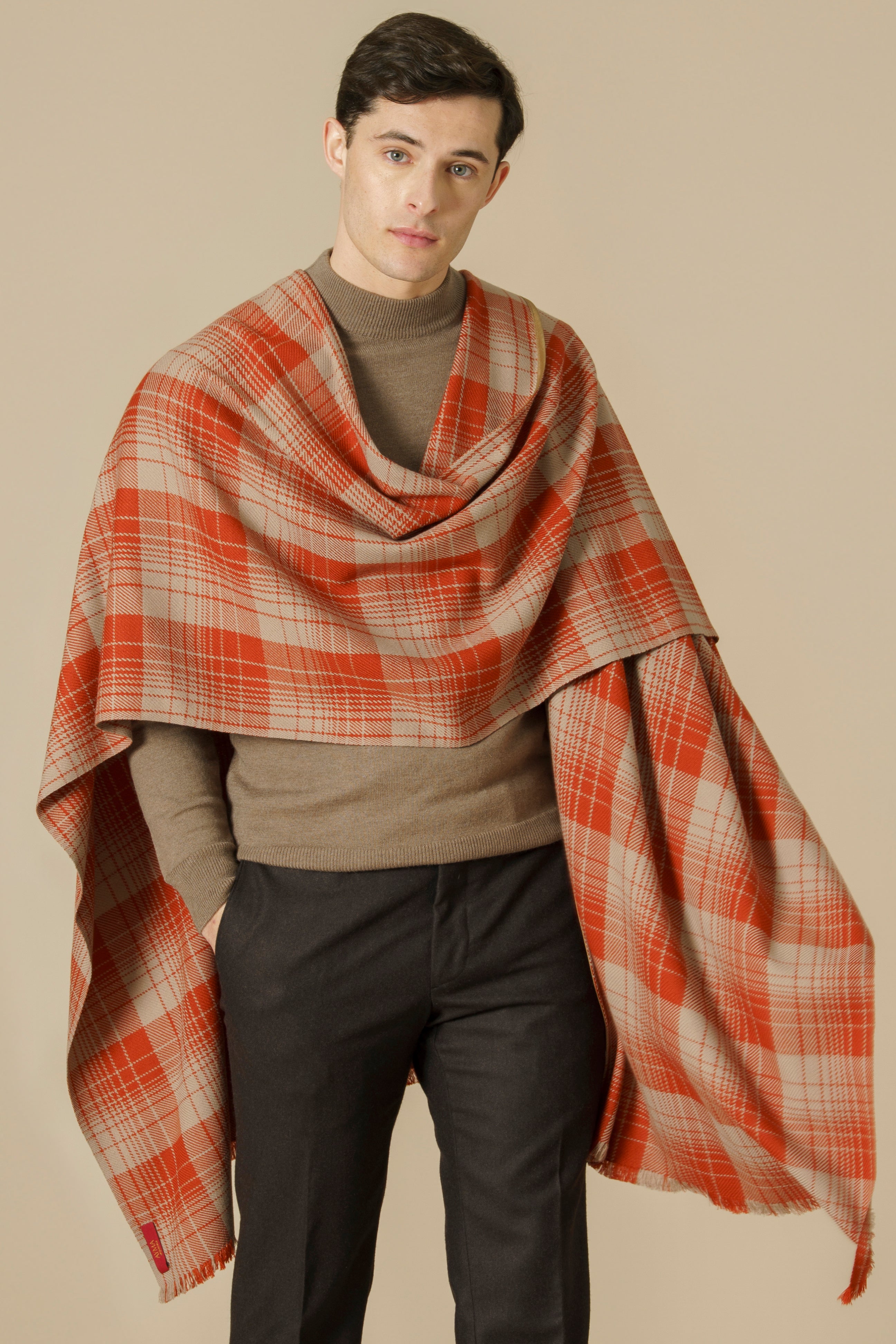 RUANA KILT - terracota