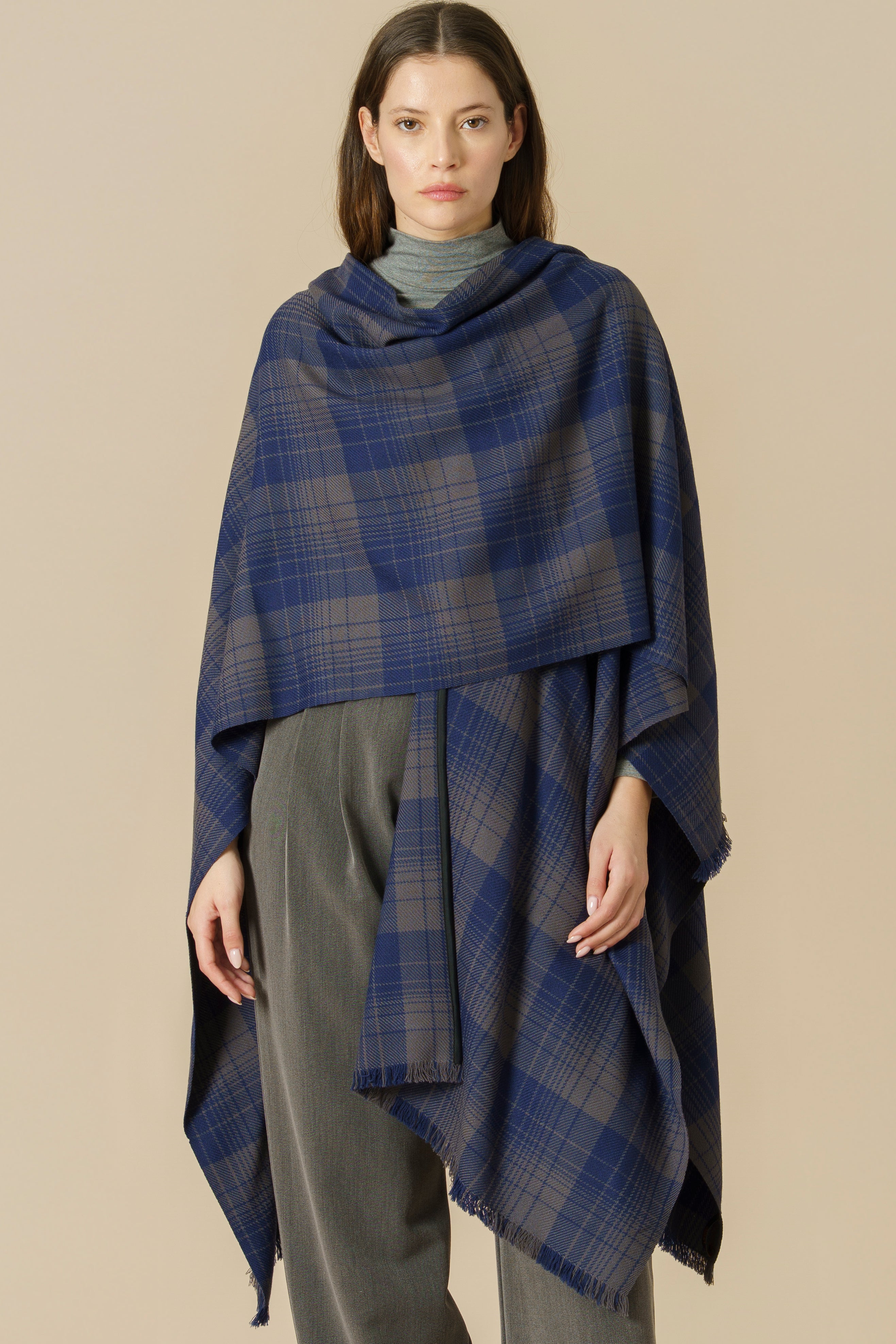 RUANA KILT - azul